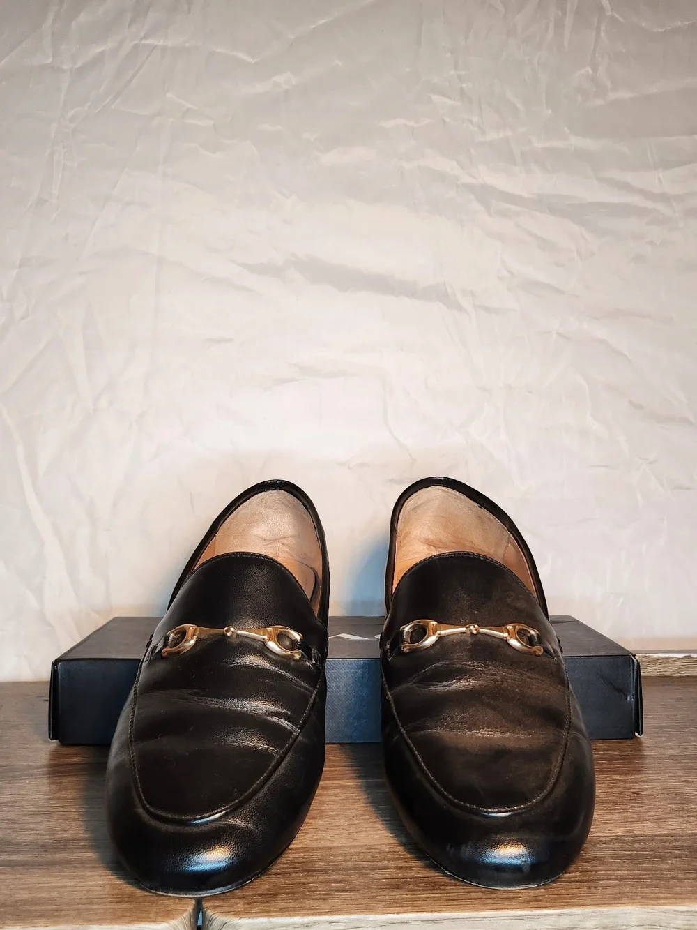 Coach Womens Black Leather Horsebit Loafers